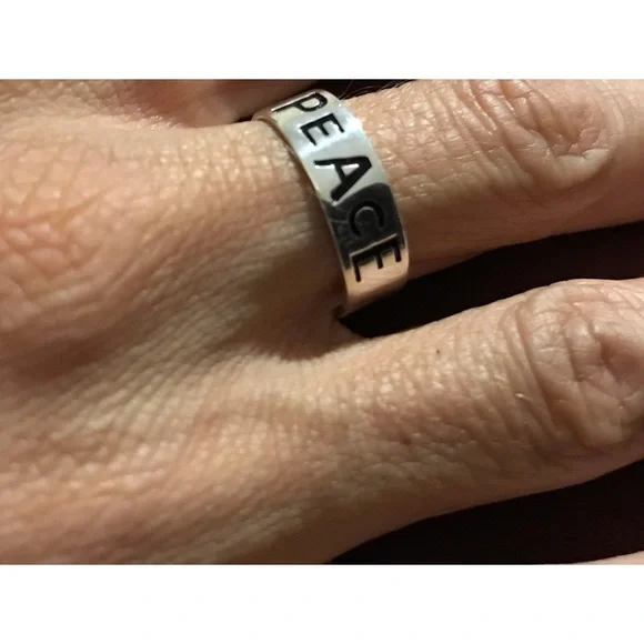 Sterling Silver Peace Band Ring Size 8 - Picture 3 of 16